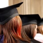 women on square academic caps